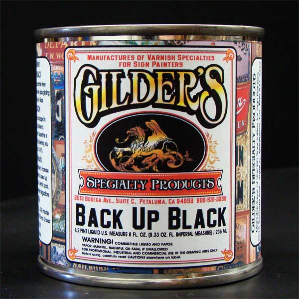 Gilders Gold Leaf Back Up Paint 1/2 Pint - Black